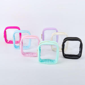 Keymay Set tas Travel kantong ritsleting bening Pvc tahan air ukuran S <span class=keywords><strong>M</strong></span> L XL 7 warna untuk perlengkapan mandi disetujui tas rias bening - Product Image 2