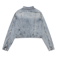 Blouson Bomber Homme en Jean 100% Coton Style Rétro Tendance Punk Urbain avec Rivets Vintage Écologiques Finition OEM