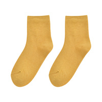 Chaussettes décontractées en coton pur tricotées avec logo, longueur ras du cou, absorbantes, polyvalentes, couleur bonbon, style preppy pour femme, collection automne-hiver