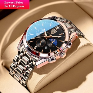 Relojes POEDAGAR para hombre, de acero inoxidable, resistentes al agua, luminosos, de moda 2021, nuevos relojes de pulsera de oro rosa, reloj de cuarzo de lujo para negocios. - Product Image 1