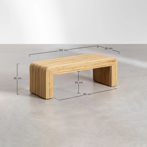 Mesa de centro moderna ecológica de bambú con forma de cascada, banco de ratán natural hecho a mano para sala de estar, hotel, villa, muebles. - Product Image 6