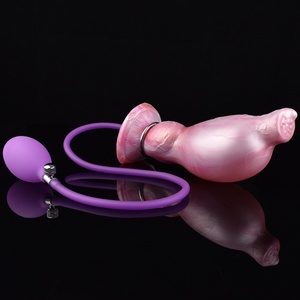 YOCY Colorful Silicone Inflatable Cock Anal Plug air Pump Manual Squeeze Bigger Girth Inflatable Butt Plug <b>Dildo</b> Penis Sex Toys - Product Image 4