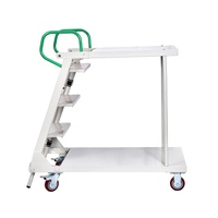 Carro de Almacenamiento de Acero Inoxidable OEM con Cuatro Ruedas para Recolección de Pedidos en Almacén, Manipulación de Cartones, con Recubrimiento en Polvo Plateado