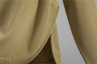 Conjunto de Loungewear de 2 Piezas para Mujer 2026, Tejido Acanalado, Top con Hombros Caídos y Dobladillo Dividido, Pantalones de Punto de Pierna Ancha, Atuendo Casual, OEM ODM Personalizado al por Mayor