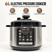 Cuisinière à pression électrique, capacité 6L, 1000W, fonction minuterie, cuve intérieure en aluminium antiadhésive, automatique, pour hôtel