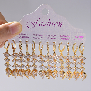 <span class=keywords><strong>Orecchini</strong></span> Pendenti di Lusso Vintage Ipoallergenici in Ottone Placcato <span class=keywords><strong>Oro</strong></span> 18k per Donne - Product Image 5