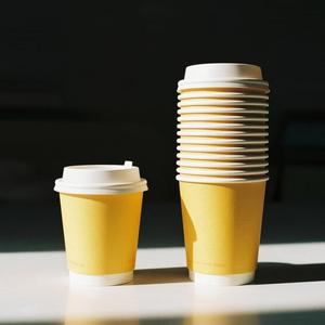 Manchon de tasse en papier personnalisé avec logo pour boissons chaudes, accessoire pour la restauration quotidienne, gobelets en papier jetables avec couvercle - Product Image 5