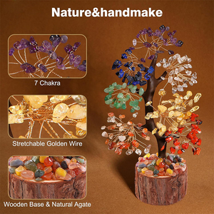 Albero della Vita in Cristallo con 7 Chakra, Regalo di Compleanno per Donne, Albero di Cristalli Fatto a Mano che Porta Energia Positiva, Denaro e Buona Fortuna - Product Image 2