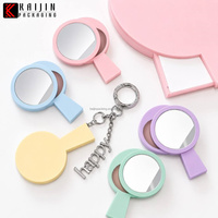 Miroir de Maquillage Portable Mini Porte-clés, Étui Compact en ABS avec Miroir pour Sac, Miroir Cosmétique de Poche Tendance