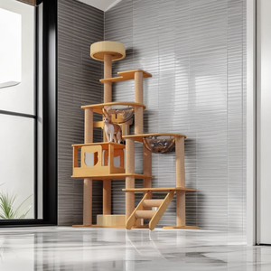Grand arbre à <span class=keywords><strong>chat</strong></span> multi-niveaux avec poteaux à gratter en sisal, lit en acrylique transparent, meubles d'intérieur <span class=keywords><strong>pour</strong></span> chats - Product Image 2