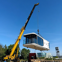 Casa de cápsula pequeña portátil con marco de acero para vida al aire libre, casa móvil o uso de cabina de alquiler