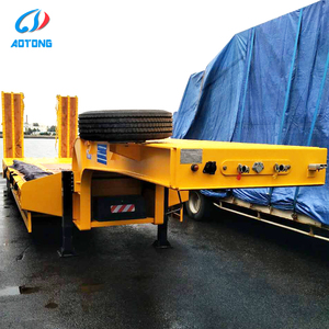 Semi-<span class=keywords><strong>remorque</strong></span> à plateau surbaissé durable à 3 essieux, capacité 60 tonnes, pour les chantiers de construction en Afrique et au Moyen-Orient - Product Image 1