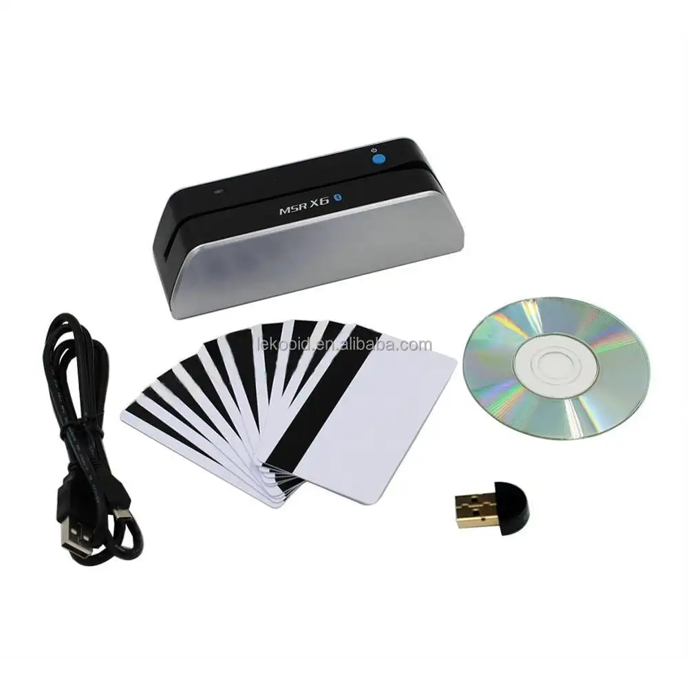 Msrx6bt USB-Powered Magnetic Card Reader Writer Encoder MSR X6BT HiCo 3 Theo Dõi Tương Thích Windows Mac Android ISO