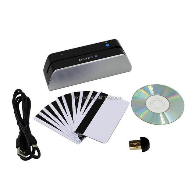 Msrx6bt USB-Powered Magnetic Card Reader Writer Encoder MSR X6BT HiCo 3Track Compatible Windows Mac Android ISO