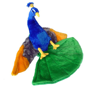 Z480 - Hermoso Peluche Realista de Pavo Real Azul con Cola Extendida, Juguete de Peluche para Decoración del Hogar, Muñecos Abrazables - Product Image 3