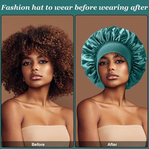 Gorro versátil de alta elasticidad para proteger el cabello, gorro posparto, turbante, gorro de ducha, gorro de satén para lactancia y para dormir para mujer - Product Image 2