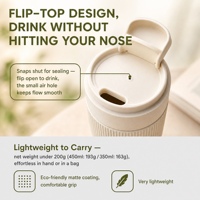 Gobelet de voyage biodégradable en PLA à base d'amidon de maïs 450 ml, anti-fuite, double étanchéité, qualité alimentaire, tasse à café, logo personnalisé, compatible micro-ondes, pour l'extérieur