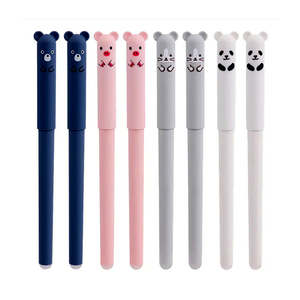 Vente chaude 0.5/0.7mm bleu stylo à encre Gel coloré Logo personnalisé bureau et école effaçable à la chaleur stylo en plastique neutre - Product Image 2