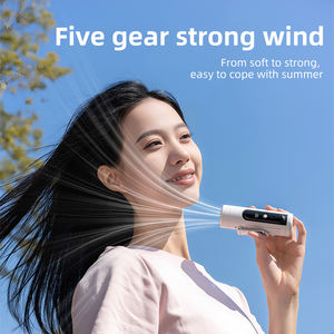 Wearable Turbo <b>Handheld</b> <b>Fan</b> 3000mAh Multifunction Portable USB Rechargeable 5 Speeds Outdoor Ice Cooling <b>Fan</b> with Flashlight - Product Image 1