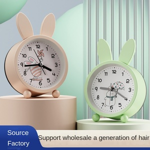 Học sinh mới phim hoạt hình tai thỏ kim loại dạ quang hoạt động đồng hồ báo thức hiện đại đơn giản phòng trang trí đồng hồ bàn - Product Image 2