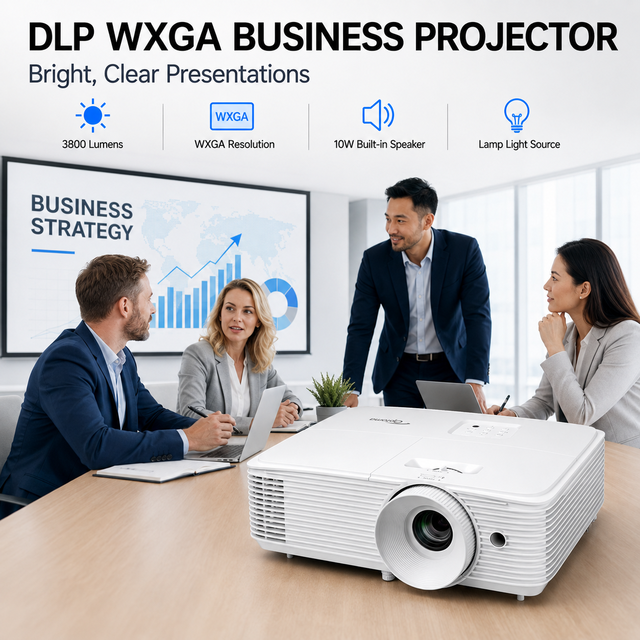 Optoma YDW5512 DLP WXGA Business Projector 3800 Lumens for Business Offices with 3D Ready and Blu-ray 3D Support