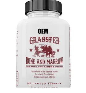 Grass Fed Beef Bone and Marrow Supplement.Skin,oral and joint support supplements promote the whole body.180 Capsules