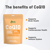 Cápsulas Blandas de CoQ10 Natural de Alta Calidad con Sabor a Frutas Tropicales, Coenzima Q10, Suplemento para la Salud Cerebral, Refuerza la Inmunidad