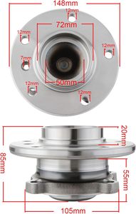 Kit de roulement de roue avant 31216765157 pour BMW Série 1 E81 E88 E82, Série 3 E90 E93 E91, Z4 Roadster E89 - Product Image 6