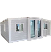 Maison de conteneur à double aile en acier de haute qualité de 20 pieds Bâtiment de conteneur pliant préfabriqué en paquet plat