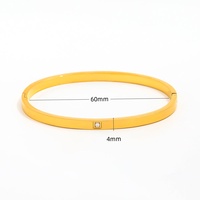 Bracelet en acier inoxydable plaqué or haut de gamme, étanche, tendance, lisse, minimaliste, délicat, avec zircone, pour femmes, bijoux en gros