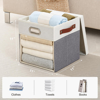Sac de rangement pliable en tissu non tissé pour vêtements et jouets, avec poignée robuste, pour armoire et tiroir