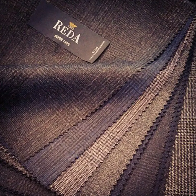 Trajes de tweed italianos tejidos de color marrón café de alta calidad personalizados de color liso material de lana TR tela para hombre para blazer