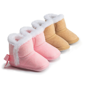 Bottes courtes montantes chaudes d'hiver de couleur unie pour bébés filles nouveau-nées et de 1 an, antidérapantes, pour intérieur, printemps et automne, certifiées SGS - Product Image 2