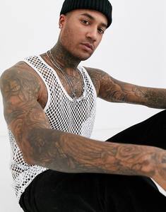 KY Novo Design Scoop Pescoço Caiu Armholes Plain Design <span class=keywords><strong>String</strong></span> <span class=keywords><strong>Vest</strong></span> Com extrema Caiu Armhole Coletes dos homens - Product Image 4