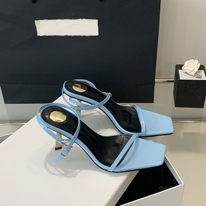 Sandalias de Tacón Alto con Punta Cuadrada y Tacón Metálico, de Charol, para Mujer, Diseño de Moda 2025, Zapatos de Boda - Product Image 3