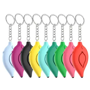 2023 mới lá an toàn Keychain tự vệ an toàn cá nhân còi báo động Keychain cho phụ nữ cá nhân còi báo động Keychain LED