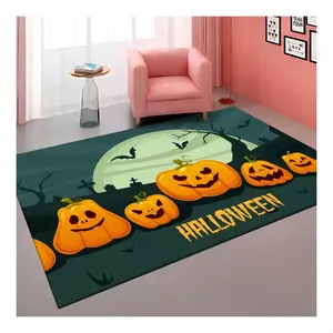 Gaya Halloween labu lucu kepala 2024 baru mewah ringan karpet ruang tamu rumah, tidak ada cuci dan lap, kualitas tinggi