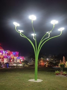 ไฟ RGB พลังงานแสงอาทิตย์ LED กลางแจ้งพร้อมเสาสำหรับถนนสวนแสงดนตรีสีสันสดใสรูปยูเอฟโอ MJ-EW800พาณิชย์ IP65 - Product Image 3