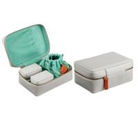 Sacs à cosmétiques en cuir de luxe personnalisés, mallette de rangement pour organisateur de maquillage de voyage