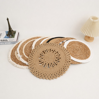 Sous-verre rond en rotin naturel, résistant à la chaleur, écologique, 30 cm, moderne, minimaliste, fait main, antidérapant, durable
