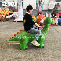 Atracción de Dinosaurio en Oferta para Niños Coche Modelo de Dinosaurio Caminante Verde para Centro Comercial