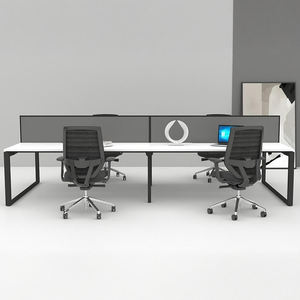 Meubles bon marché en gros OEM ODM Postes de travail modernes blancs personnalisés Bureaux pour le personnel bon marché Bureaux de qualité supérieure - Product Image 4