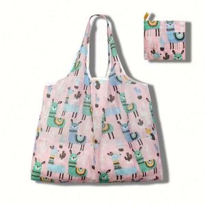 Design Wholesale Large-capacity <b>Folding</b> Shopping Bagscreative Portable Printed Handheld Storage <b>Bags</b> - Product Image 3