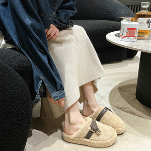 <span class=keywords><strong>Ciabatte</strong></span> GON22 <span class=keywords><strong>pelose</strong></span> da donna Outdoor, versatili autunno inverno, <span class=keywords><strong>ciabatte</strong></span> in cotone con suola spessa con puntali - Product Image 4