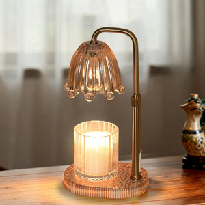 An toàn hương liệu ánh sáng nến ấm hơn đèn với bộ đếm thời gian <span class=keywords><strong>dimmer</strong></span> điều chỉnh chiều cao tinh thể cơ sở cho giấc ngủ, làm việc, yoga - Product Image 1