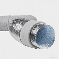 Pipa Aluminium Foil Fleksibel Berinsulasi Harga Pabrik Sistem Ventilasi HVAC Tahan Api 360 Derajat Tekuk Warna Perak untuk