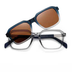 S33106 New Trendy Foldable <b>Clip</b> on Magnetic Shades Polarized Custom Logo TR90 Square <b>Frame</b> Unisex Sunglasses Lentes De Sol 2025 - Product Image 1