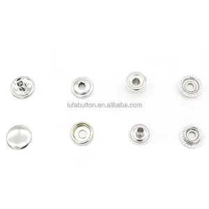 Custom Design Logo Fashion Decorative Covers Stainless Steel Brass Push Prong Press Metal Snap Button For Clothing
