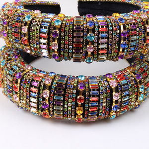Serre-tête coloré en strass pour femme, accessoires capillaires exagérés, coiffe en éponge incrustée de diamants pour mariages et cadeaux d'anniversaire - Product Image 2