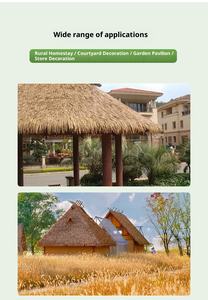 Tuiles de chaume synthétique <span class=keywords><strong>en</strong></span> plastique - Jaune, ignifuge, isolant thermique, résistant aux UV, pour toits et avant-toits extérieurs, style <span class=keywords><strong>rustique</strong></span> - Product Image 5